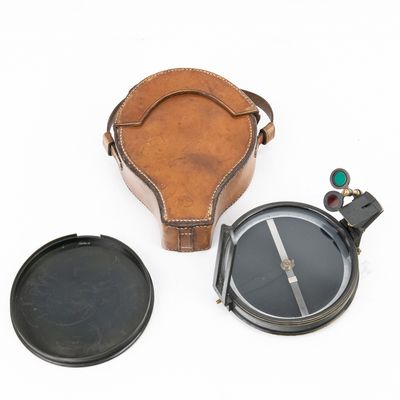 Sale Photo Thumbnail #71: Large-Format Prismatic Surveying Compass W/Case