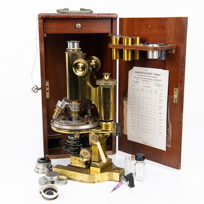 Sale Photo Thumbnail #114: Antique Bausch & Lomb Research Microscope