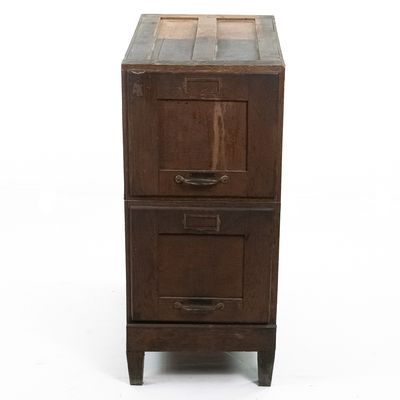Sale Photo Thumbnail #345: Oak P.A. Wetzel Stacking File Cabinet Base w/2 Sec