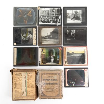Sale Photo Thumbnail #265: Glass Lantern Slides & Boxes Group