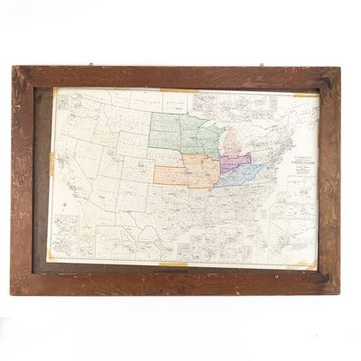 Sale Photo Thumbnail #90: Framed Cleartype County-Town US Map