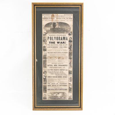 Sale Photo Thumbnail #280: Civil War 1863 Polyorama Broadside-Framed