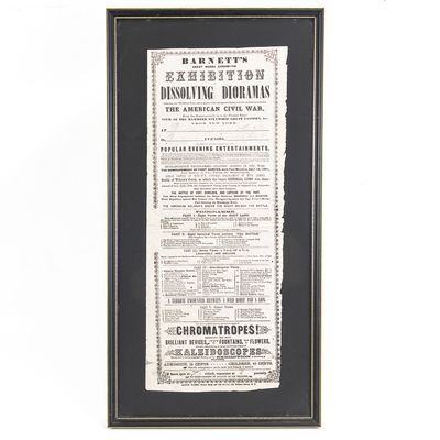 Sale Photo Thumbnail #281: 1860s Civil War Diorama Broadside-Framed