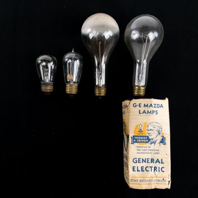 Sale Photo Thumbnail #295: Antique GE Mazda Light Bulb Lot w/ Box