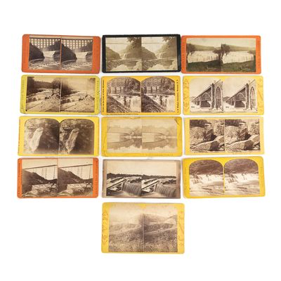 Sale Photo Thumbnail #233: 13 Stereo View Cards of Rivers & R.R. Bridges