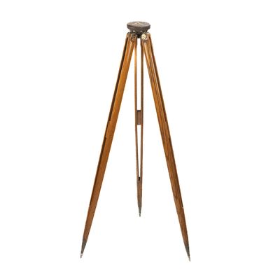 Sale Photo Thumbnail #24: Brass & Wood Surveyor Tripod