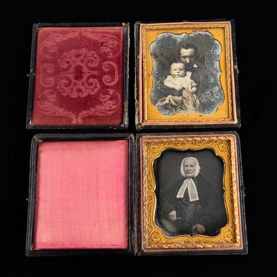 Sale Photo Thumbnail #173: 2 - 1/6 Plate Cased Daguerreotypes