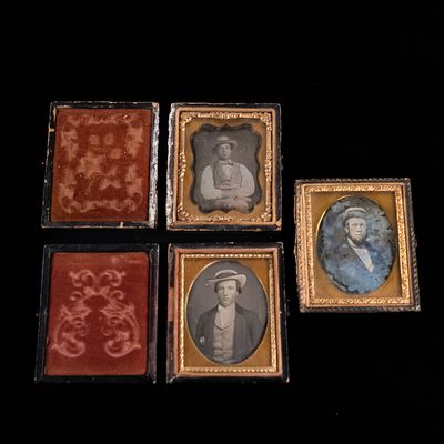 Sale Photo Thumbnail #177: 3 -1/9 Plate Dageurreotypes of Young Men