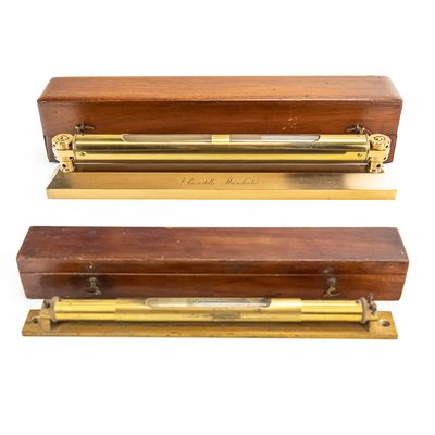 Sale Photo Thumbnail #82: 2 Antique Brass Spirit Levels Casartelli