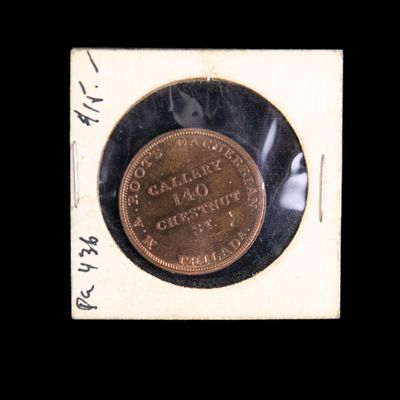 Sale Photo Thumbnail #214: M.A. Root Copper Daguerreotype Token