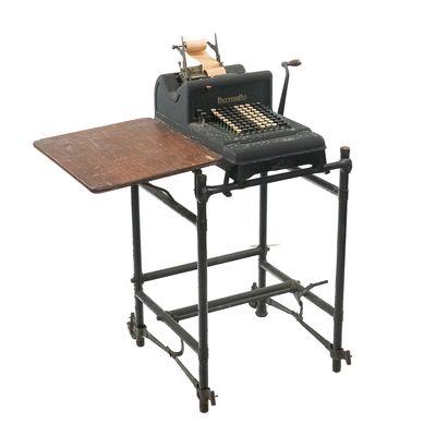 Sale Photo Thumbnail #343: Vintage Burroughs Adding Machine W/Stand