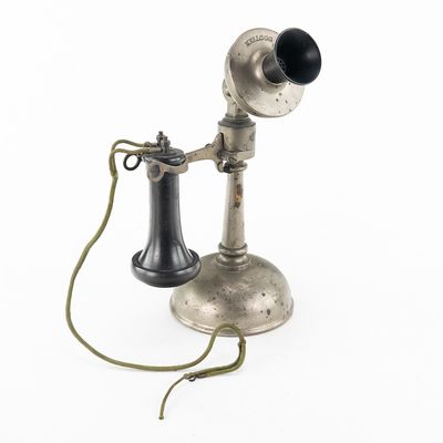 Sale Photo Thumbnail #325: Nickel 1901 Kellogg "Oilcan" Candlestick Telephone