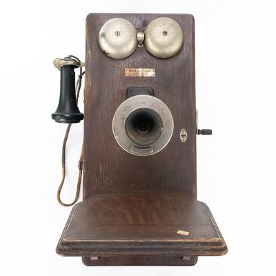 Sale Photo Thumbnail #324: Vintage Oak Western Electric Wall Phone