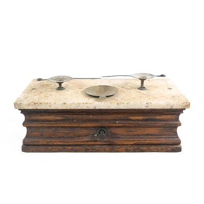 Sale Photo Thumbnail #124: Antique Marble Top Prescription Scale