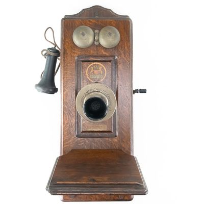 Sale Photo Thumbnail #316: Swedish-American Co. Hercules Oak Wall Phone