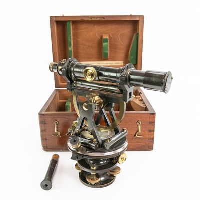 Sale Photo Thumbnail #57: Antique C. Baker London Theodolite & Case