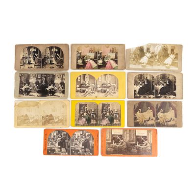 Sale Photo Thumbnail #235: 11 Comic Stereo View Cards
