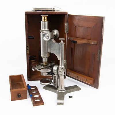 Sale Photo Thumbnail #112: Antique Bausch & Lomb Brass Microscope