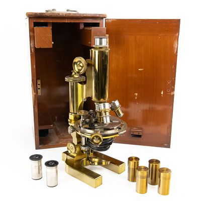 Sale Photo Thumbnail #142: Bausch & Lomb Antique Brass Microscope