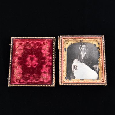 Sale Photo Thumbnail #185: Mother Child Post Mortem Daguerreotype