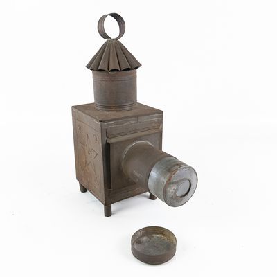 Sale Photo Thumbnail #252: Vintage Punched Tin Magic Lantern