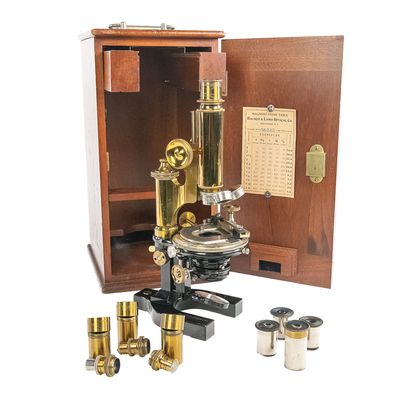 Sale Photo Thumbnail #143: Antique Bausch & Lomb Microscope Set