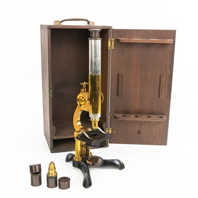 Sale Photo Thumbnail #117: Antique Gundlach 1876 Brass Microscope
