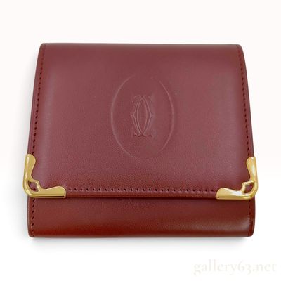 Sale Photo Thumbnail #394: Vintage Cartier Must de Cartier Burgundy Leather Coin Purse