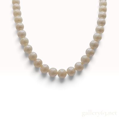 Sale Photo Thumbnail #431: Vintage Silver and Graduated Cultured Pearl Necklace