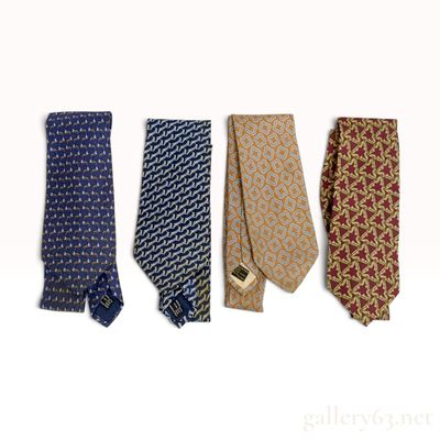 Sale Photo Thumbnail #236: Four Vintage Gucci Assorted Print Silk Neckties