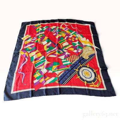 Sale Photo Thumbnail #378: Vintage Loewe Nautical Signal Flag Motif Silk Scarf 90cm