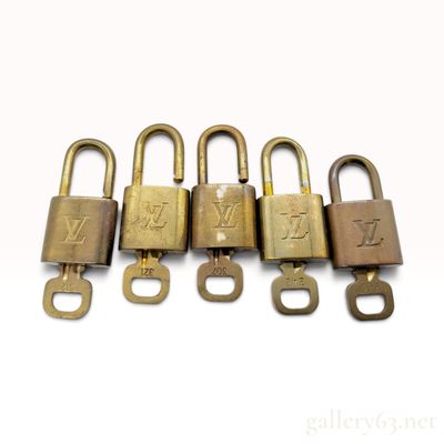 Sale Photo Thumbnail #189: Vintage Louis Vuitton Monogram Brass Padlock and Key Set of Five