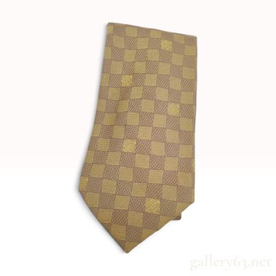Sale Photo Thumbnail #443: Louis Vuitton Damier Pattern Gold Tone Silk Necktie