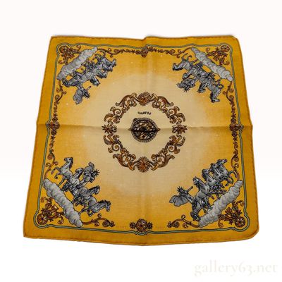 Sale Photo Thumbnail #366: Hermes Cosmos Yellow Cashmere and Silk Carre 45 with Box