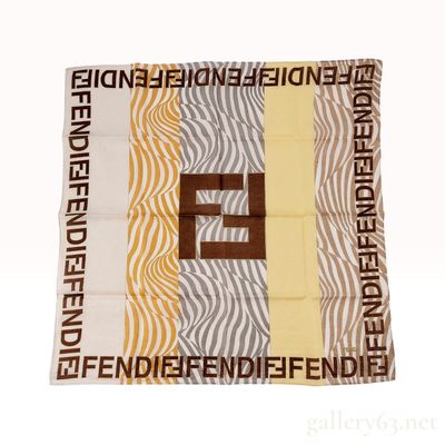 Sale Photo Thumbnail #590: Fendi Zebra Stripe Multi-Color Woven Cotton Scarf 58 cm