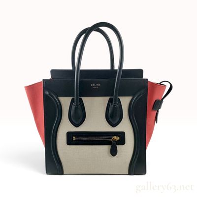 Sale Photo Thumbnail #498: Celine Tricolor Leather and Canvas Micro Luggage Tote Bag