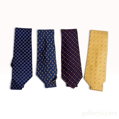 Sale Photo Thumbnail #232: An Assortment of Four Celine and Salvatore Ferragamo Silk Neckties