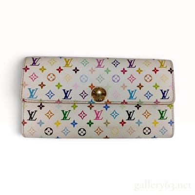 Sale Photo Thumbnail #204: Louis Vuitton Monogram Multicolore Sarah White Coated Canvas Wallet