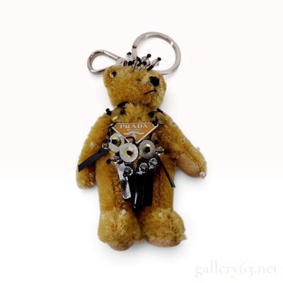 Sale Photo Thumbnail #550: Prada Tan Mohair and Beaded Bear Bag Charm