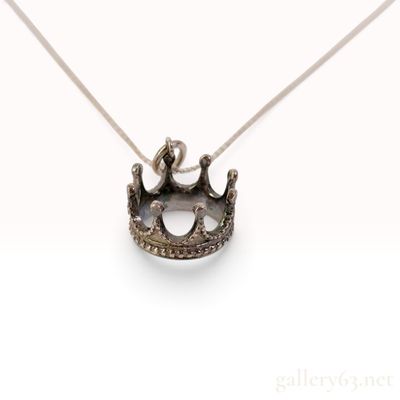 Sale Photo Thumbnail #116: Tiffany & Co. Crown Sterling Silver Pendant Necklace