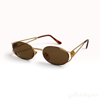 Sale Photo Thumbnail #585: Vintage Versace Gold-Toned Medusa Medallion Oval Sunglasses with Case