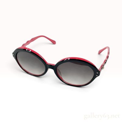 Sale Photo Thumbnail #190: Vivienne Westwood VW-7759 BR Black and Red Acetate Rounded Sunglasses