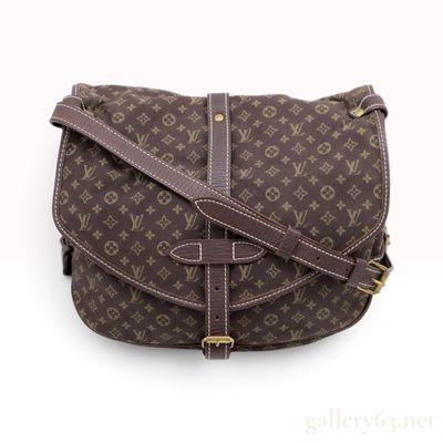Sale Photo Thumbnail #491: Vintage Louis Vuitton Monogram Mini Lin Saumur 30 Ebene Crossbody Bag