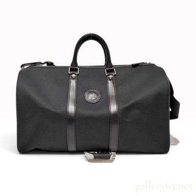 Sale Photo Thumbnail #127: Hunting World Black Canvas and Leather Travel Boston Bag with Shoulder Strap