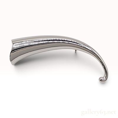 Sale Photo Thumbnail #484: Sterling Silver Modernist Horn Brooch