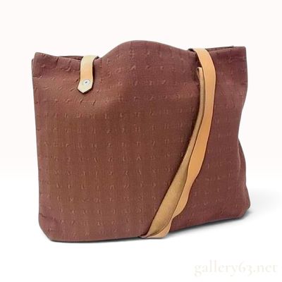 Sale Photo Thumbnail #577: Hermes Ahmedabad Tote Bag in Brown Ostrich Print Canvas