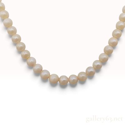 Sale Photo Thumbnail #213: Vintage Sterling Silver and Cultured Pearl Knotted Necklace