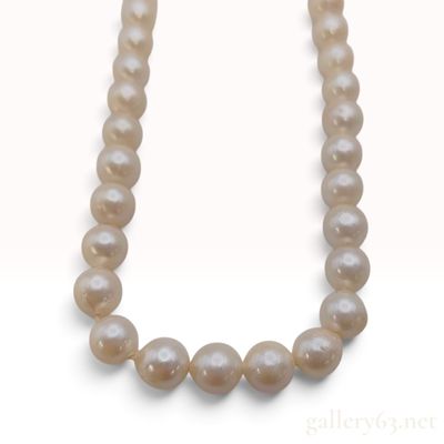 Sale Photo Thumbnail #608: Vintage Silver and 6-7mm Cultured Pearl Strand Necklace