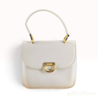 Sale Photo Thumbnail #447: Vintage Celine White Leather Top Handle Bag