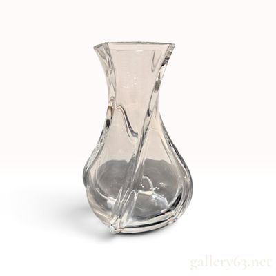 Sale Photo Thumbnail #19: Baccarat Crystal "Serpentin" Vase -- Signed France, Swirled Ribbed Form